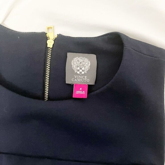 🟢Vince Camuto Navy Blue Dress w/Gold Button Detail Size 4 - Picture 2 of 7